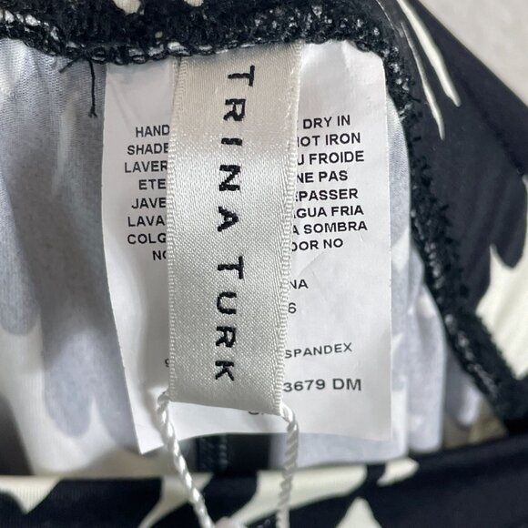 NEW Trina Turk Womens Small Lennox Cover Up Pants in Black Vanilla Pull On - Picture 4 of 11